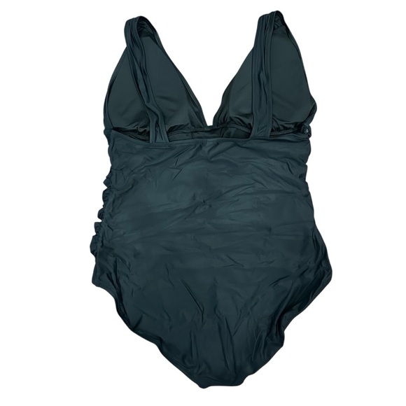 NEW J. CREW Ruched V-neck one-piece swimsuit Plunging Neckline in Black Size‎ 20 - Picture 5 of 9